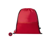 Mochila de cuerdas RPET Uznam 210D bolsillo de rejilla de poliéster 210D RPET, vista frontal