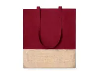 Bolsa de algodón Suelva 120 g y yute con asas planas de algodón 120 g/ m2/ yute, vista lateral
