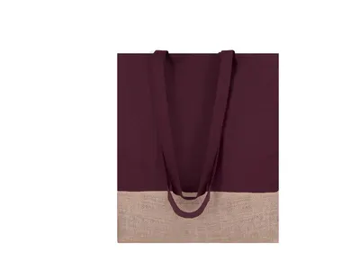 Bolsa de algodón Suelva 120 g y yute con asas planas personalizable
