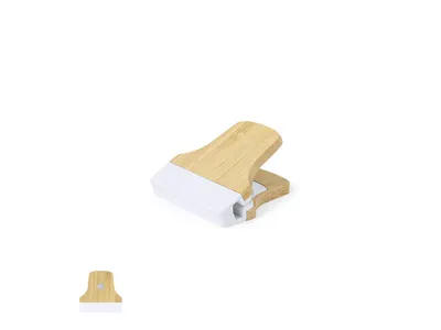 Pinza porta notas de bambú con imán personalizable