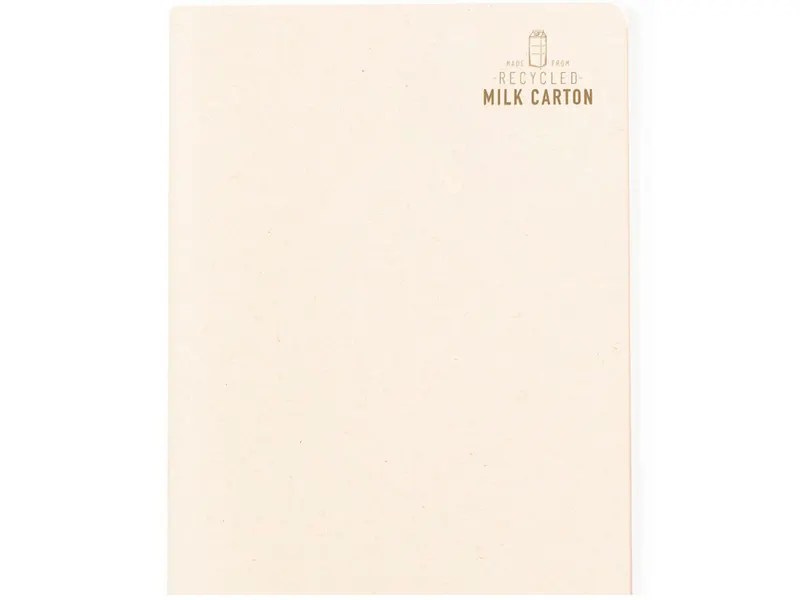 Libreta cosida de cartón Agnila de leche, 60 hojas en libreta agnila de cartones de leche reciclados, vista frontal