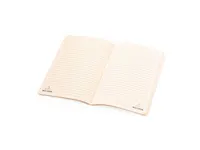 Libreta cosida de cartón Agnila de leche, 60 hojas de cartones de leche reciclados, vista lateral