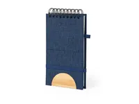 Libreta de anillas RPET y bambú Alyxa con soporte móvil de poliéster 300D RPET/ bambú, vista lateral