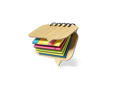 Bloc de anillas de bambú en forma de bocadillo personalizable