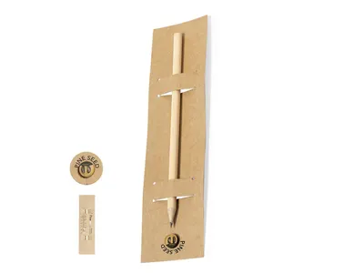 Lápiz de madera con cápsula de semillas de pino personalizable