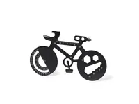 Multiherramienta Balint con forma de bicicleta de acero inox, vista frontal