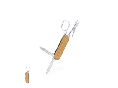 Llavero multiherramienta con tijeras y cuchillo personalizable
