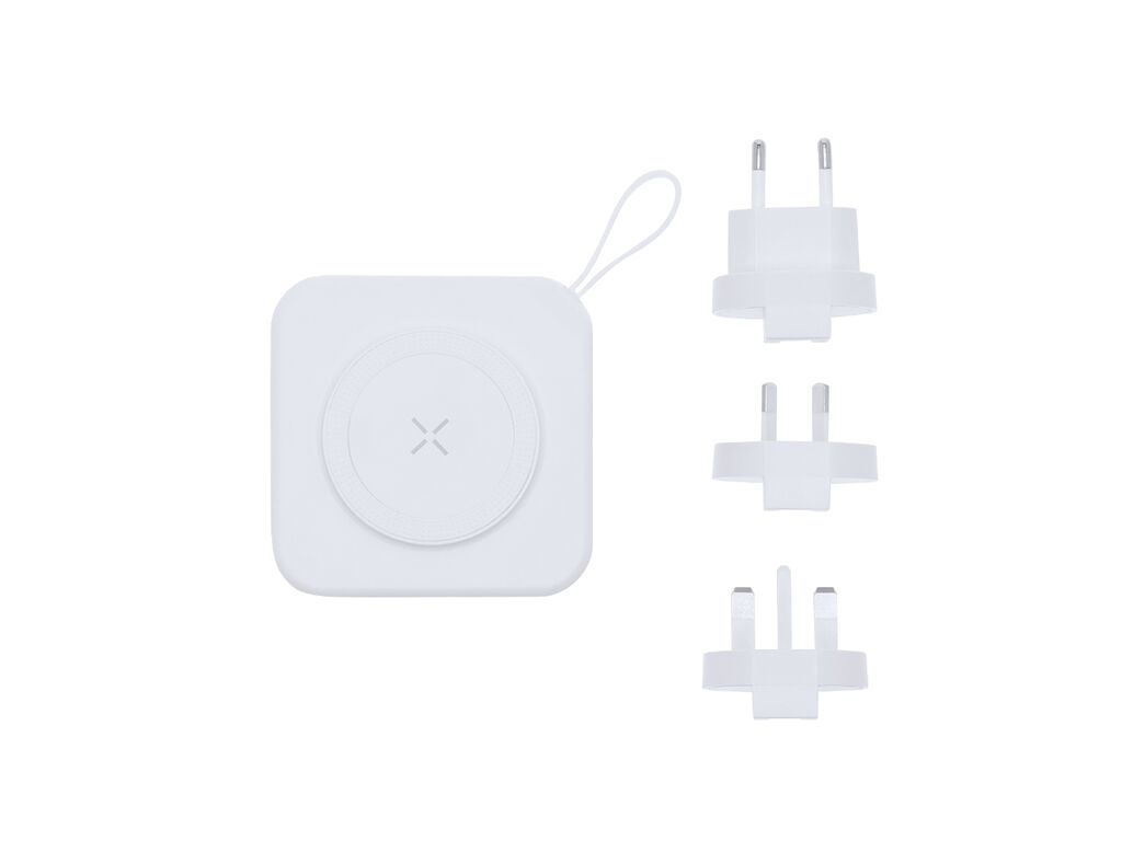 Adaptador viaje Joks en color blanco