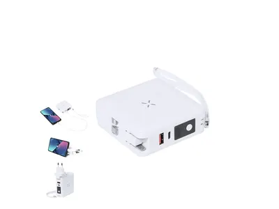 Adaptador de viaje con batería 10.000 mAh personalizable