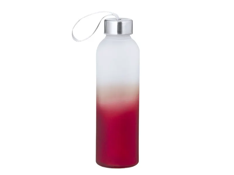 Bidón de cristal y acero Nortalik 500 ml diseño degradado en rojo de cristal/ acero inox, vista frontal