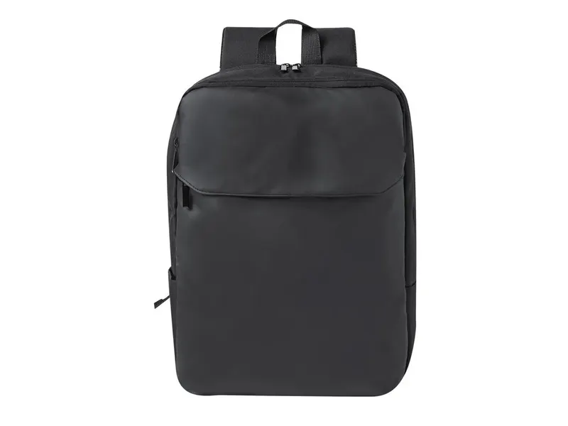 Mochila de polipiel Tidol urbana doble cierre 15 pulgadas en negro de poliéster 600D/ PU, vista frontal