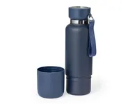 Botella térmica de acero Flautrok 500 ml con vaso y lanyard de acero inox, detalle 1