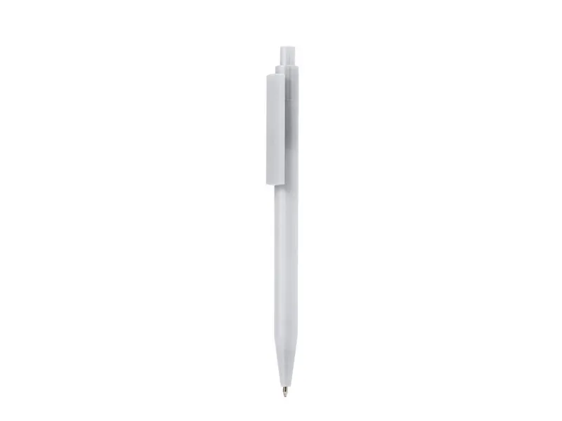 Bolígrafo de ABS Skipper clip plano impresión digital en blanco, vista frontal