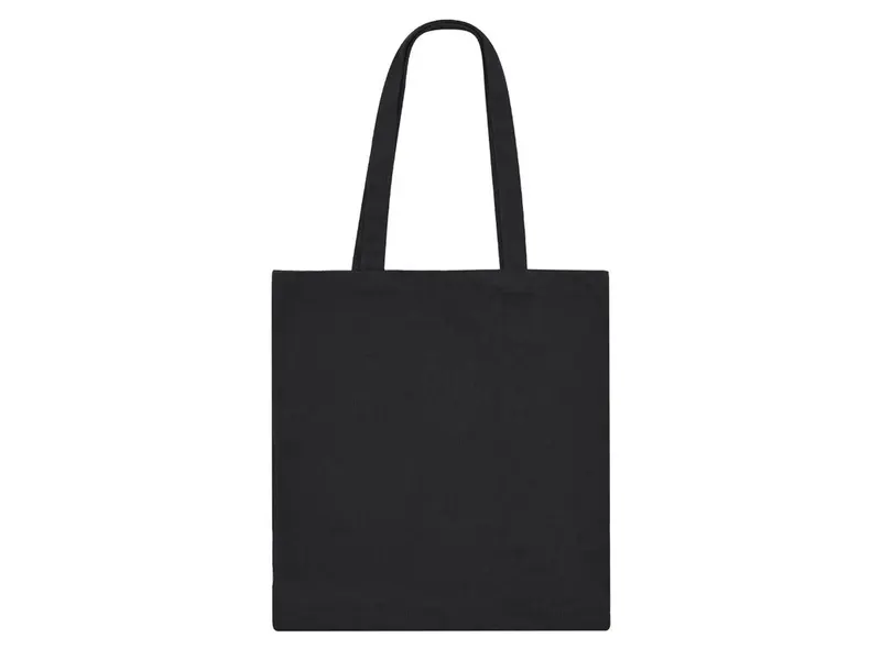 Bolsa de pana Gaviar 260 g con asas largas 60 cm en negro de poliéster 260 g/ m2, vista frontal