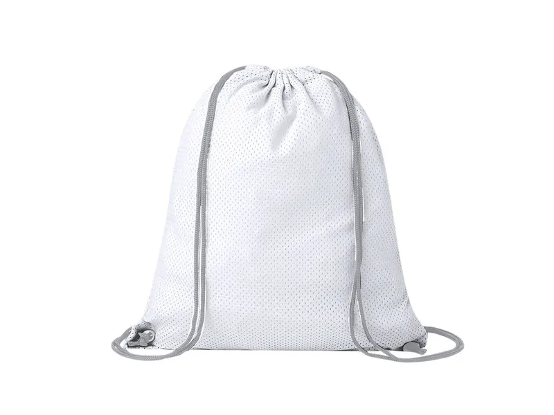 Mochila de cuerdas poliéster Arlequix para sublimación en blanco de poliéster, vista frontal