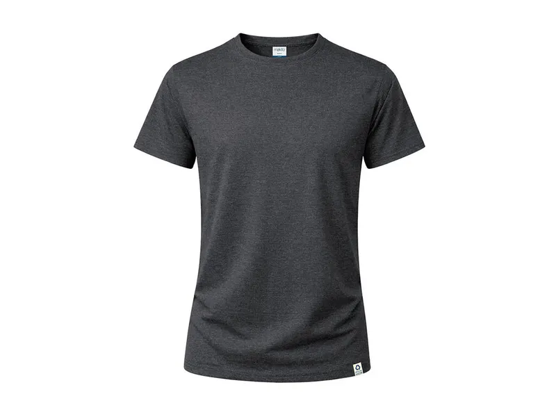 Camiseta de algodón reciclado RPET Bandul 150 g niño en negro de 60% algodón reciclado single jersey/ 40%, vista frontal