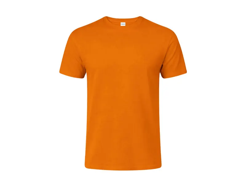 Camiseta de algodón Seiyo 160 g tubular en colores en naranja de 100% algodón ring spun, single jersey 160 g/, vista frontal