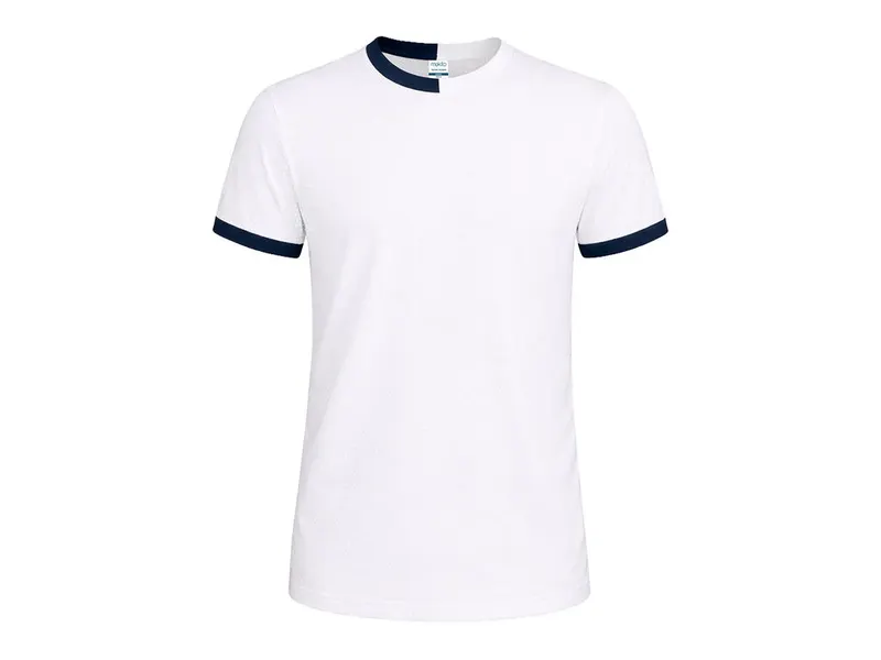 Camiseta técnica bicolor cuello contraste Filmur 135 g en blanco de poliéster 135 g/ m2, vista frontal