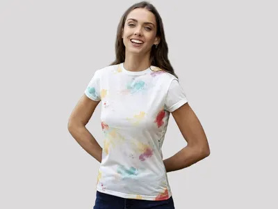 Camiseta mujer poliéster tacto algodón 160 g personalizable