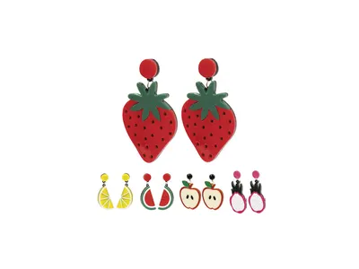 Pendientes de acrílico con forma de fruta personalizable