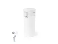 Vaso térmico de acero Jorlens 380 ml tapa a rosca de acero inox, vista frontal