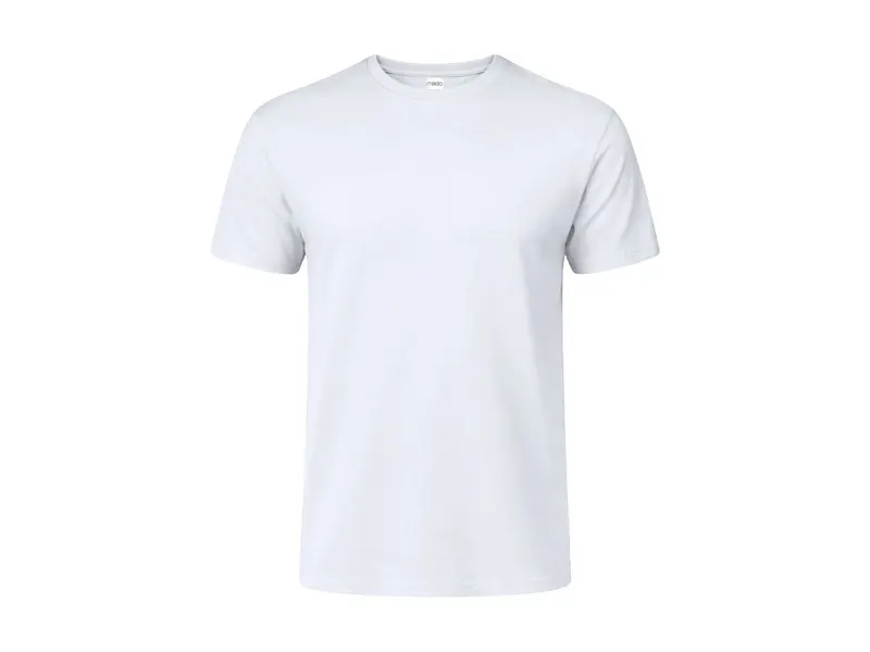 Camiseta de algodón Seiyo 160 g tubular en blanco en blanco de 100% algodón ring spun, single jersey 160 g/, vista frontal