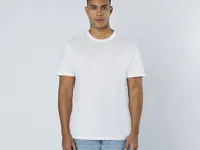 Camiseta de algodón Seiyo 160 g tubular en blanco de 100% algodón ring spun, single jersey 160 g/, vista frontal