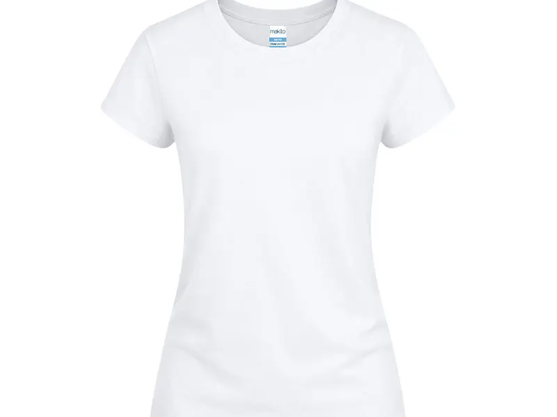Camiseta de algodón Seiyo 160 g mujer en blanco en blanco de 100% algodón ring spun, single jersey 160 g/, vista frontal