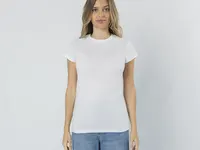 Camiseta de algodón Seiyo 160 g mujer en blanco de 100% algodón ring spun, single jersey 160 g/, vista frontal