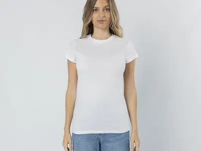 Camiseta de algodón Seiyo 160 g mujer en blanco personalizable