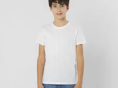 Camiseta de algodón Seiyo 160 g niño en blanco personalizable