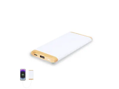 Batería externa de bambú Coquin y trigo 5.000 mAh personalizable