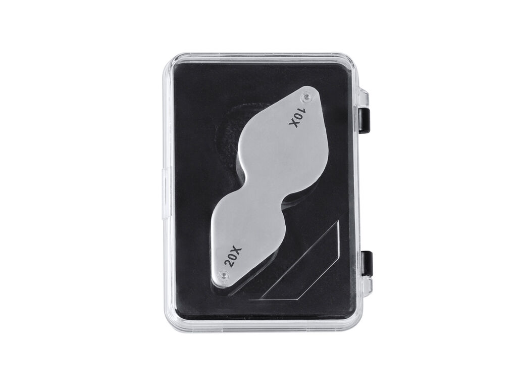 Lupa plegable Nalix 10/20X en color plateado