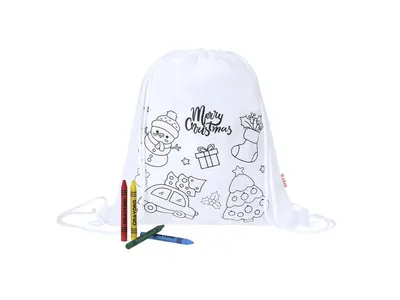 Mochila de cuerdas navideña Taky para colorear de rpet personalizable