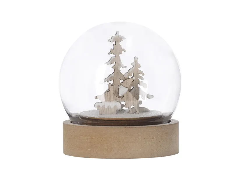 Bola navideña luminosa Cemayer con LED y base de MDF en natural de acrílico/ MDF, vista frontal