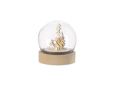 Bola navideña luminosa con LED y base de MDF personalizable