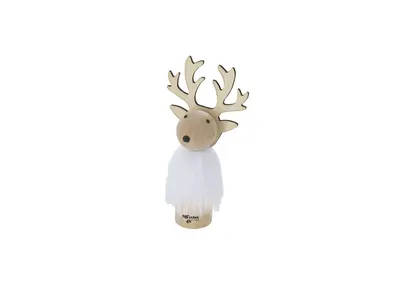 Adorno navideño de madera con pelaje blanco personalizable