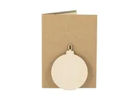 Set postal navideña Astrox con bola de madera y semillas de madera, vista lateral