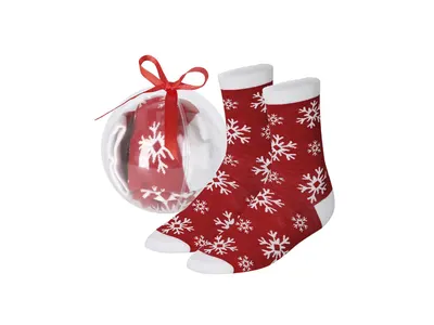Calcetines navideños en bola de regalo personalizable