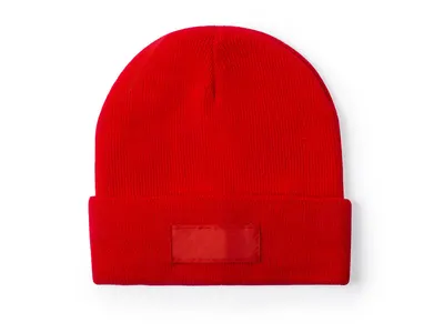 Gorro de acrílico Vert con etiqueta frontal infantil personalizable