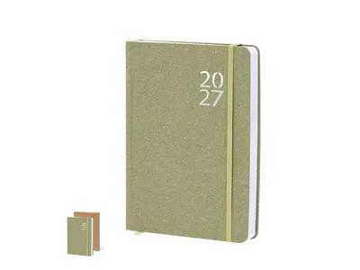 Agenda A5 de cartón reciclado con elástico personalizable