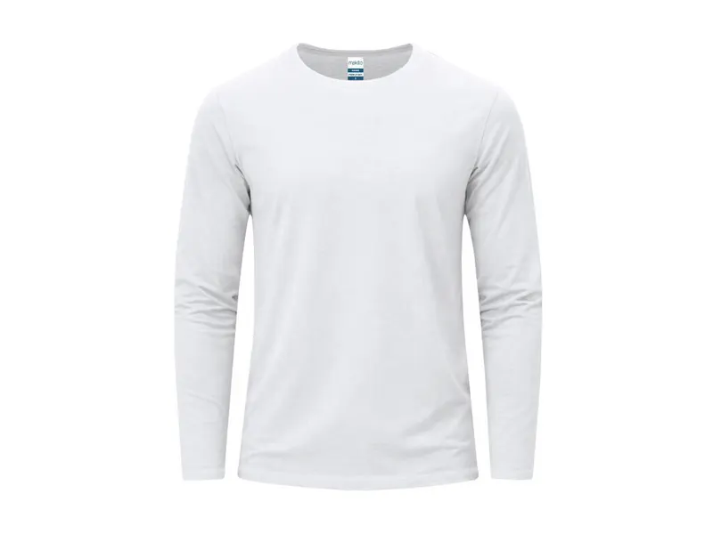 Camiseta manga larga de algodón Plint 160 g en blanco de 100% algodón ring spun, single jersey 160 g/, vista frontal