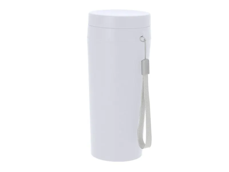 Bidón de PP reciclado Redar 320 ml cierre hermético en blanco de PP reciclado, vista frontal