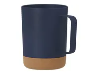 Taza de PP reciclado y corcho Jurgen 400 ml asa cuadrada de PP reciclado/ corcho, vista lateral