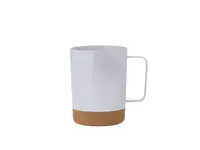 Taza de PP reciclado y corcho Jurgen 400 ml asa cuadrada de PP reciclado/ corcho, vista frontal