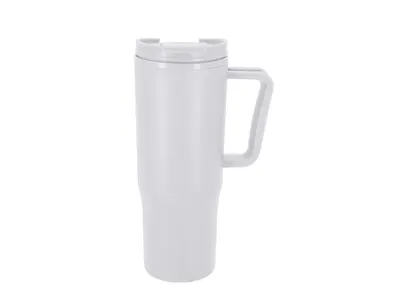 Taza térmica de PP reciclado Miranda 800 ml con pajita personalizable