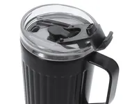 Taza térmica reciclada Korplax 350 ml con orificio pajita de acero inox reciclado, detalle 1