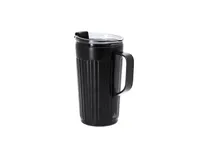 Taza térmica reciclada Korplax 350 ml con orificio pajita de acero inox reciclado, vista frontal