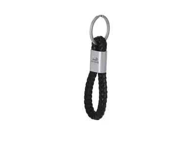 Llavero con cordón de PU trenzada y pieza metálica personalizable