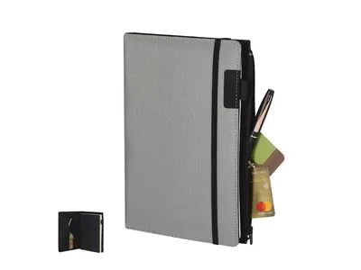 Bloc A5 con funda extraíble de RPET 600D personalizable